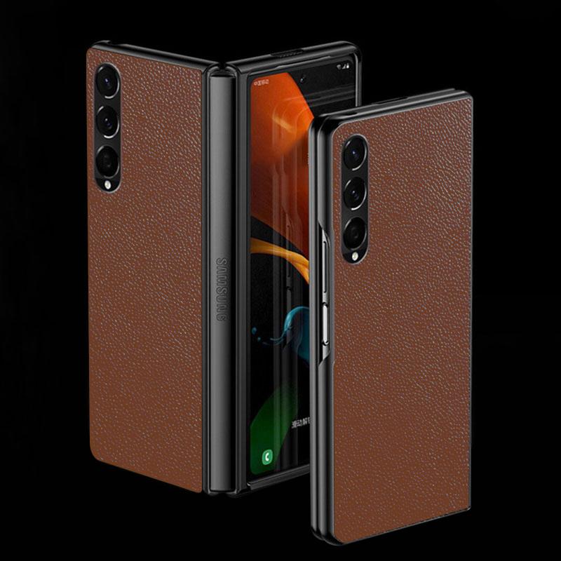 Galaxy Z Fold3 Leather Business Style Canvas Hybrid Case casemarts