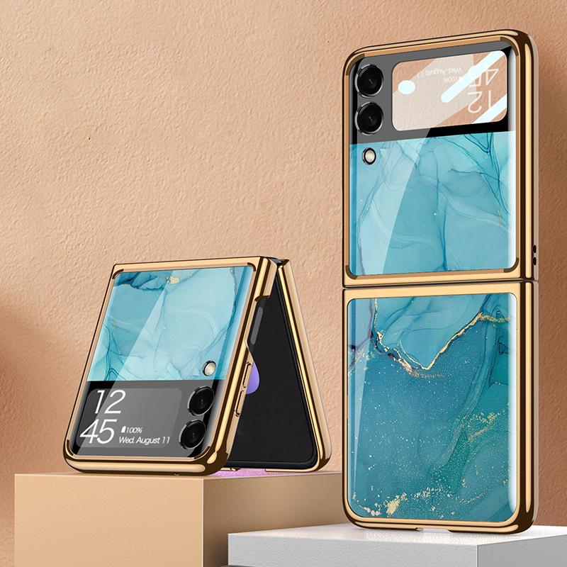 Galaxy Z Flip3 Luxury Splice Marble Case casemarts