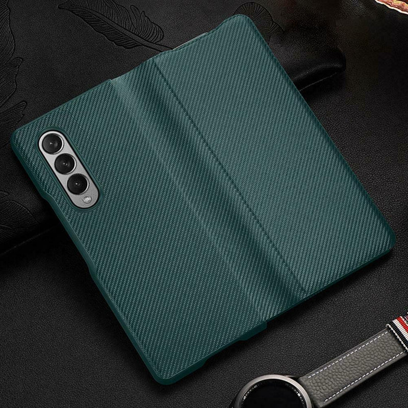 Galaxy Z Fold3 Carbon Fiber Leather Case casemarts