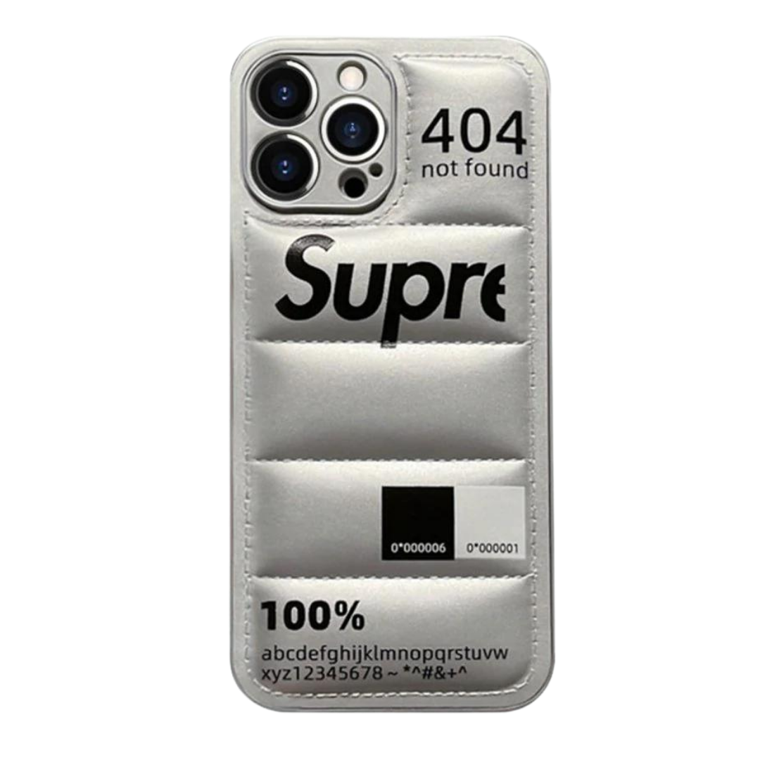 Sup Silver Down Jacket iPhone Puffer Case NIGHT LABEL