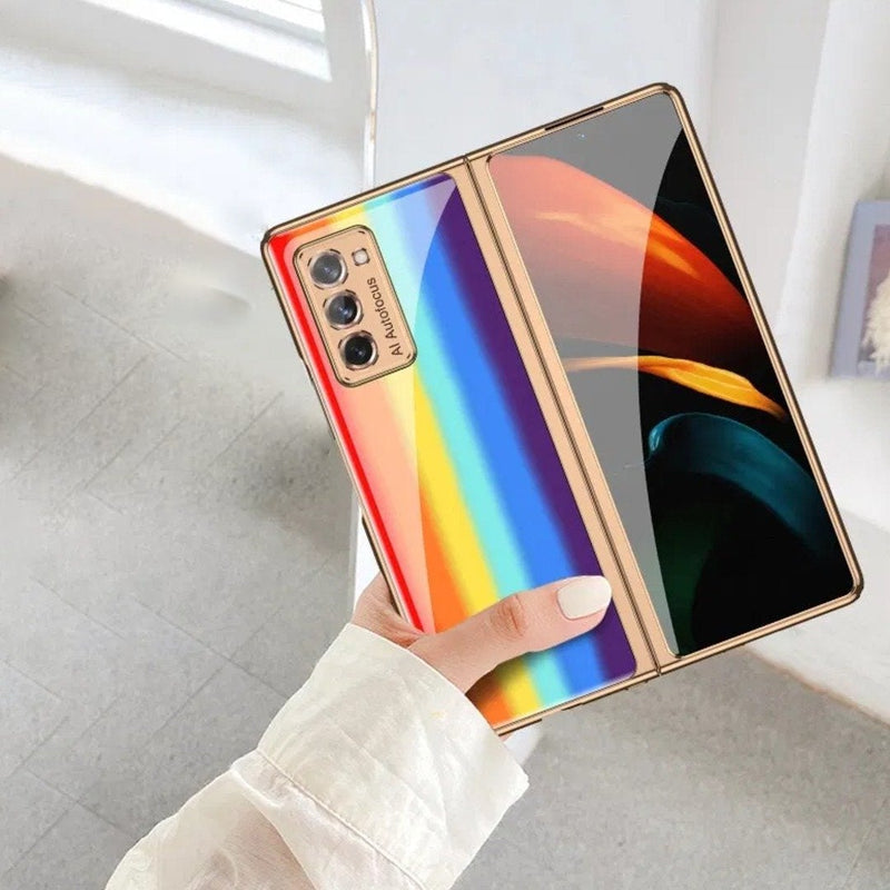 Galaxy Z Fold2 Rainbow Glass Case casemarts