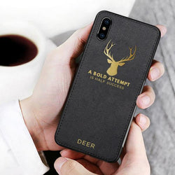 iPhone XS Max Luxury Gold Textured Deer Pattern Soft Case casemarts