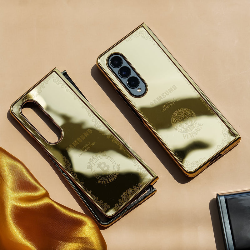 Galaxy Z Fold4 Crafted Gold Luxurious Camera Protective Case casemarts