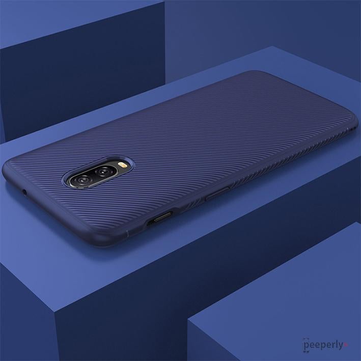 OnePlus 6T Twill Design Shockproof TPU Case casemarts