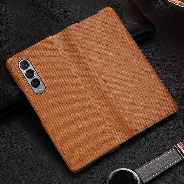 Galaxy Z Fold3 Carbon Fiber Leather Case casemarts