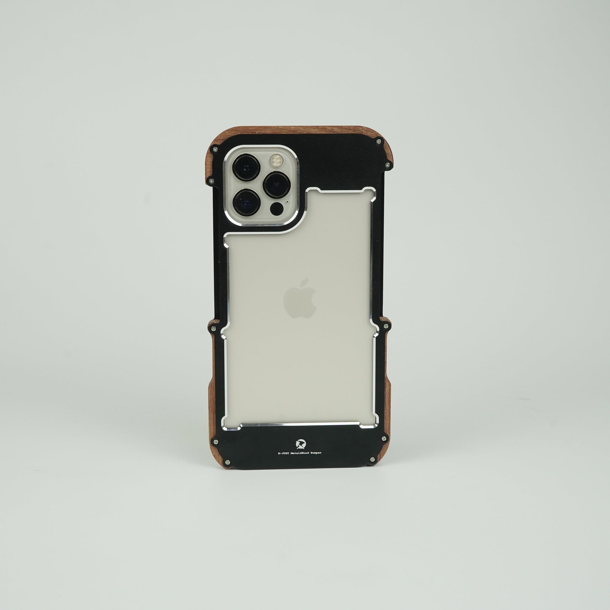 R-Just Aluminium Natural Wood Anti Shock Bumper Case - iPhone casemarts