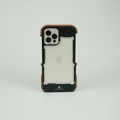 R-Just Aluminium Natural Wood Anti Shock Bumper Case - iPhone casemarts