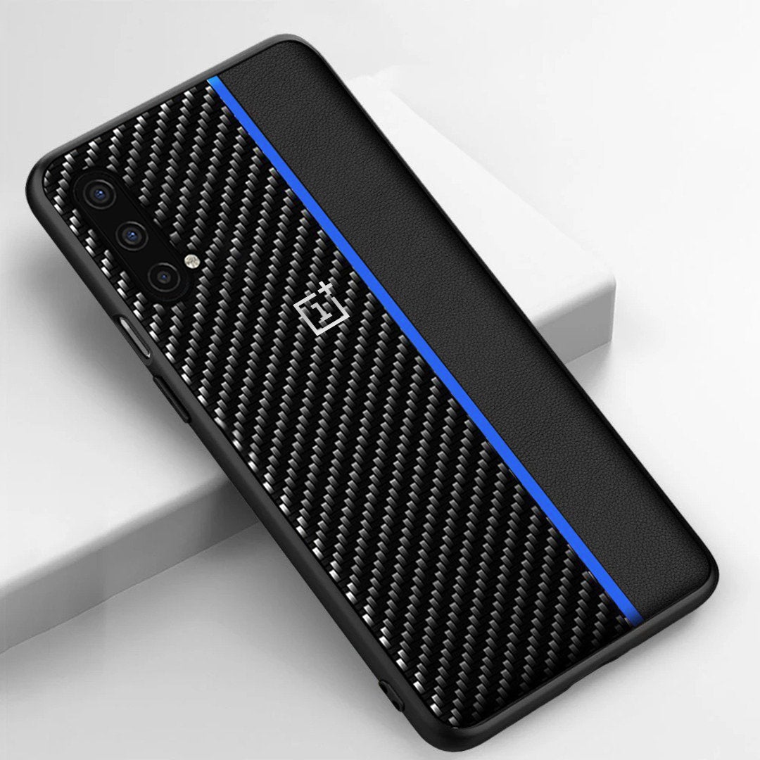 Frosted Carbon Fiber PU Leather Protective Case - OnePlus casemarts