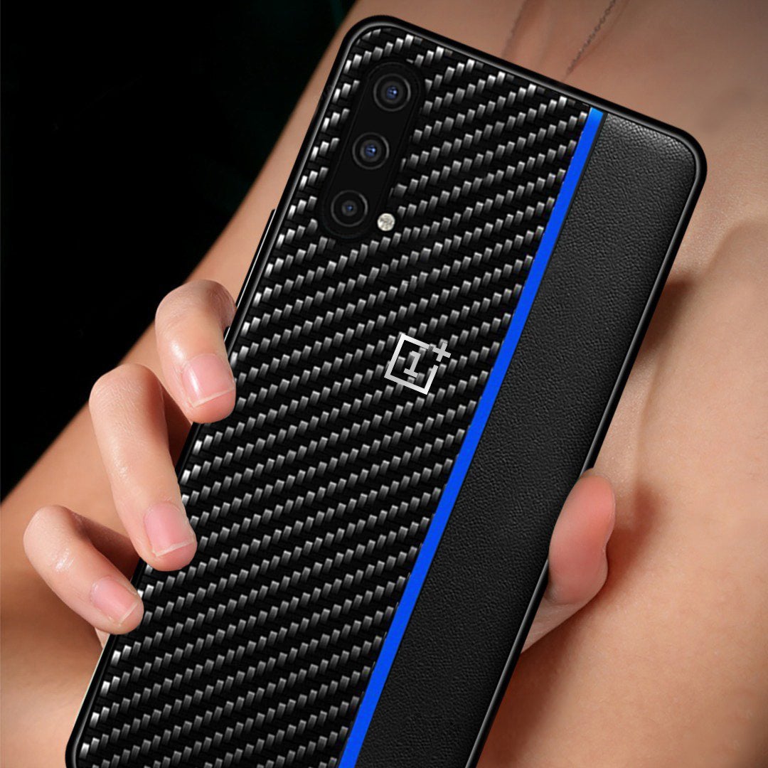 Frosted Carbon Fiber PU Leather Protective Case - OnePlus casemarts