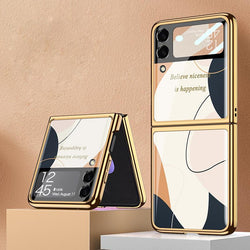 Galaxy Z Flip3 Bubble Pattern Inspirational Glass Case casemarts