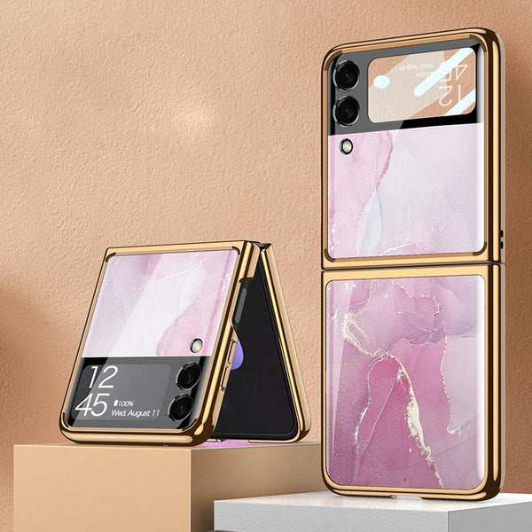 Galaxy Z Flip3 Luxury Splice Marble Case casemarts