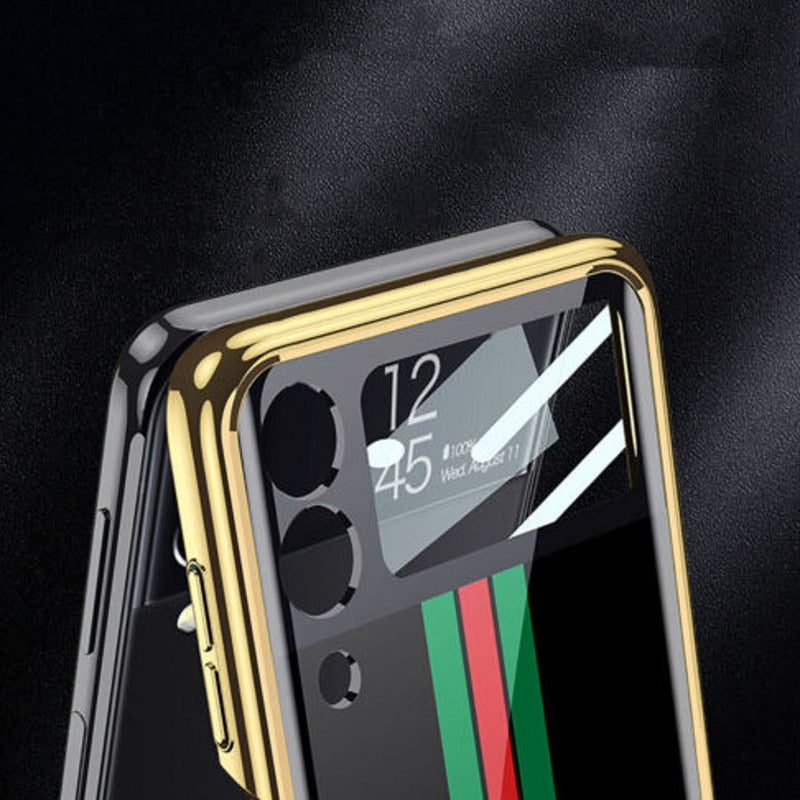 Galaxy Z Flip4 Premium Striped Glass Case casemarts