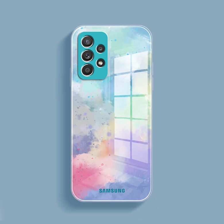 Watercolor Splatter Glass Back Case - Samsung casemarts