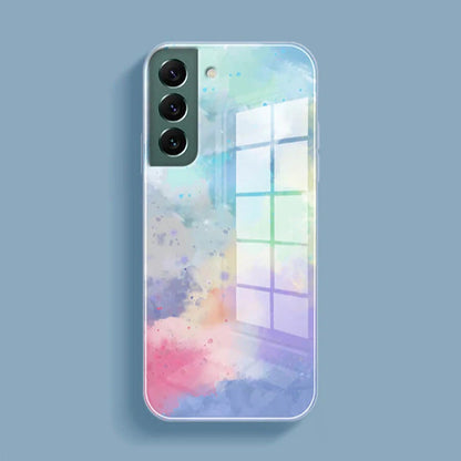 Watercolor Splatter Glass Back Case - Samsung casemarts