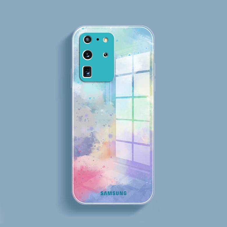 Watercolor Splatter Glass Back Case - Samsung casemarts