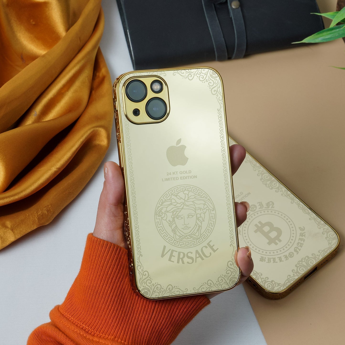 iPhone 15 Series Crafted Gold Luxurious Camera Protective Case casemarts