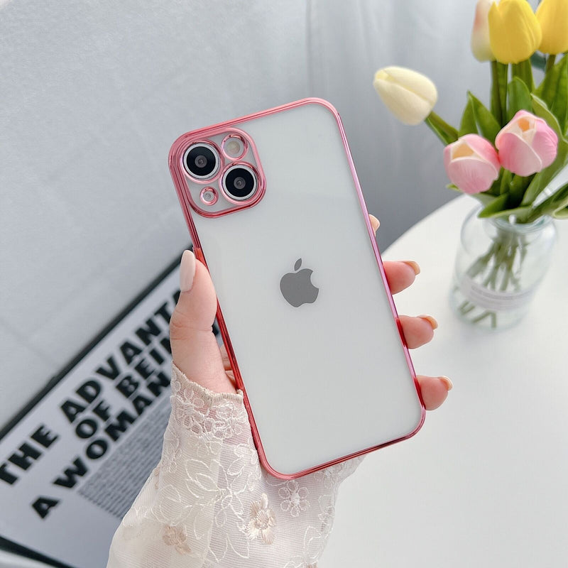 iPhone - Luxury Electroplating Clear Camera Protective Soft TPU Case casemarts