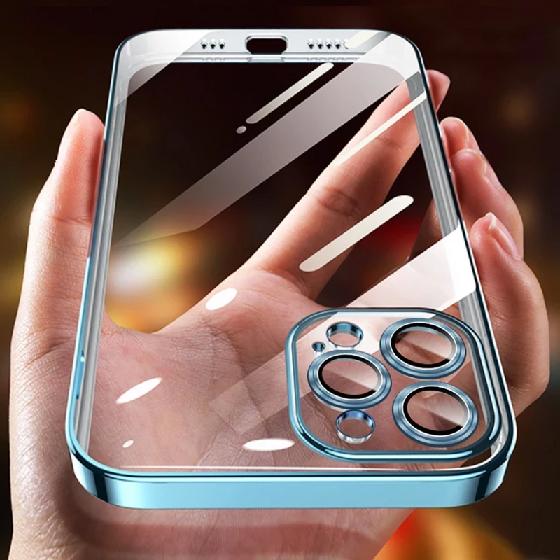 iPhone - Luxury Electroplating Clear Camera Protective Soft TPU Case casemarts