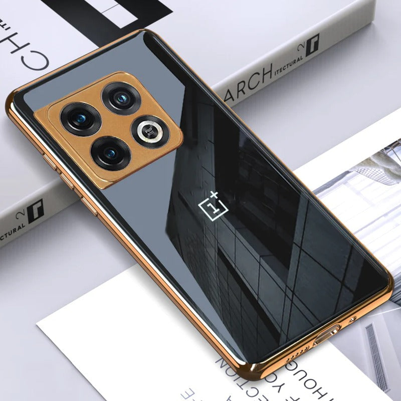 Glossy Gold Edge Back Logo Case - OnePlus casemarts