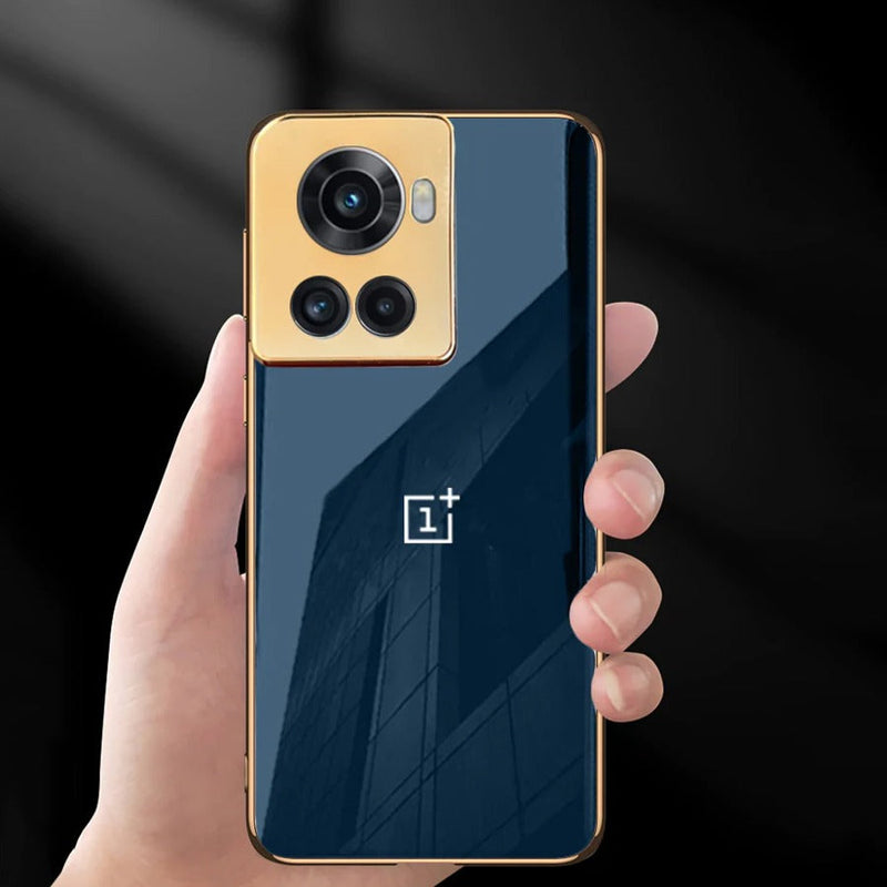 Glossy Gold Edge Back Logo Case - OnePlus casemarts