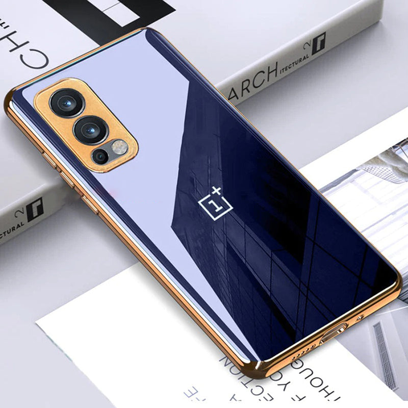 Glossy Gold Edge Back Logo Case - OnePlus casemarts