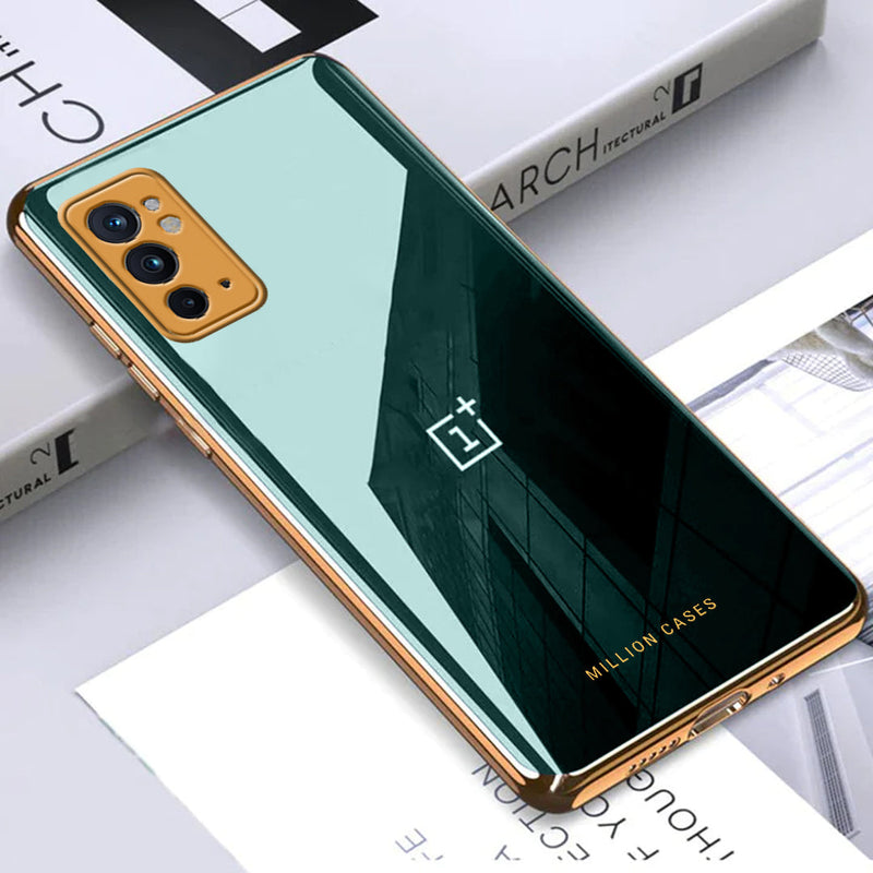 Glossy Gold Edge Back Logo Case - OnePlus casemarts