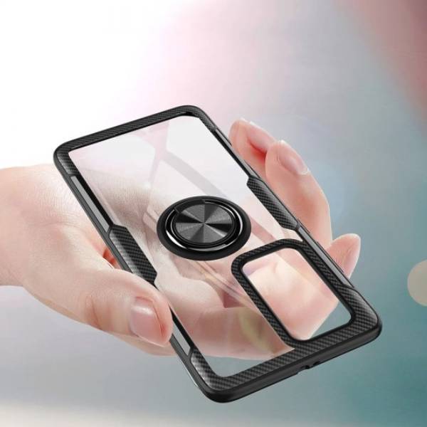 Galaxy S10 Lite Shockproof Transparent Metallic Ring Holder Case casemarts