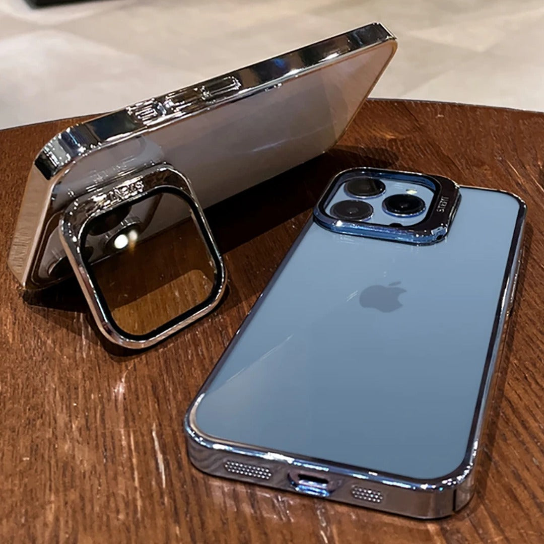 Transparent Electroplated Case with Stand - iPhone casemarts