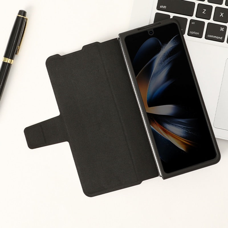 Galaxy Z Fold5 Genuine Leather Flip Case with Pen Slot casemarts