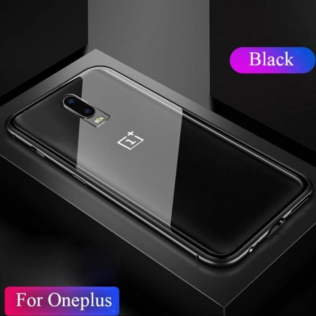 Oneplus 7 Electronic Auto-Fit Magnetic Transparent Glass Case casemarts