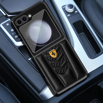 Ferrari Galaxy Z Flip5 Luxurious Lamb Leather Protective Case casemarts