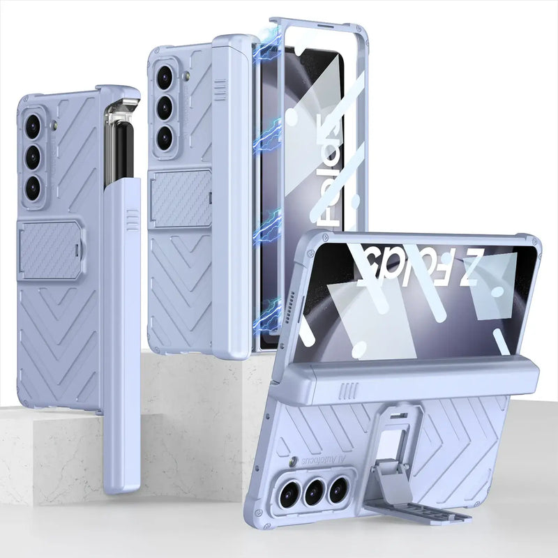 Galaxy Z Fold5 Magnetic Hinge Slide Pen Holder Case casemarts