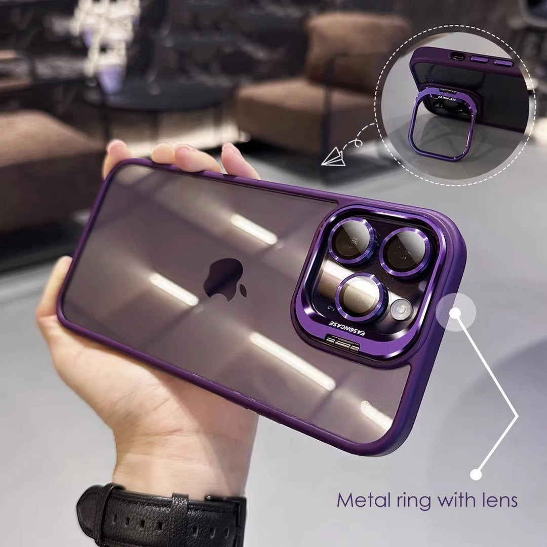 Luxury Camera Lens Flip Bracket Case - iPhone casemarts