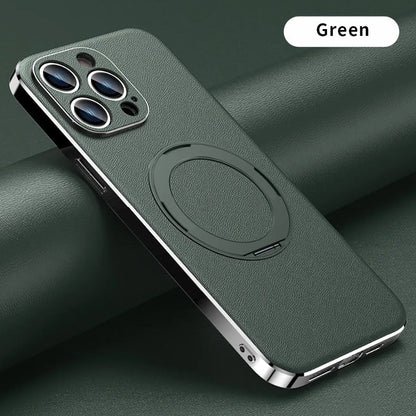 Classy Magnetic Ring Leather Case - iPhone casemarts