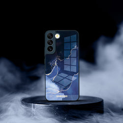 Galaxy Series Lightning Pattern Glass Back Case casemarts