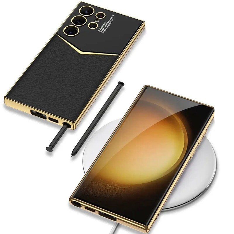 Gold Plated Leather Protective Case - Samsung casemarts