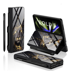 Galaxy Z Fold5 Lion Pattern S Pen Holder Case casemarts