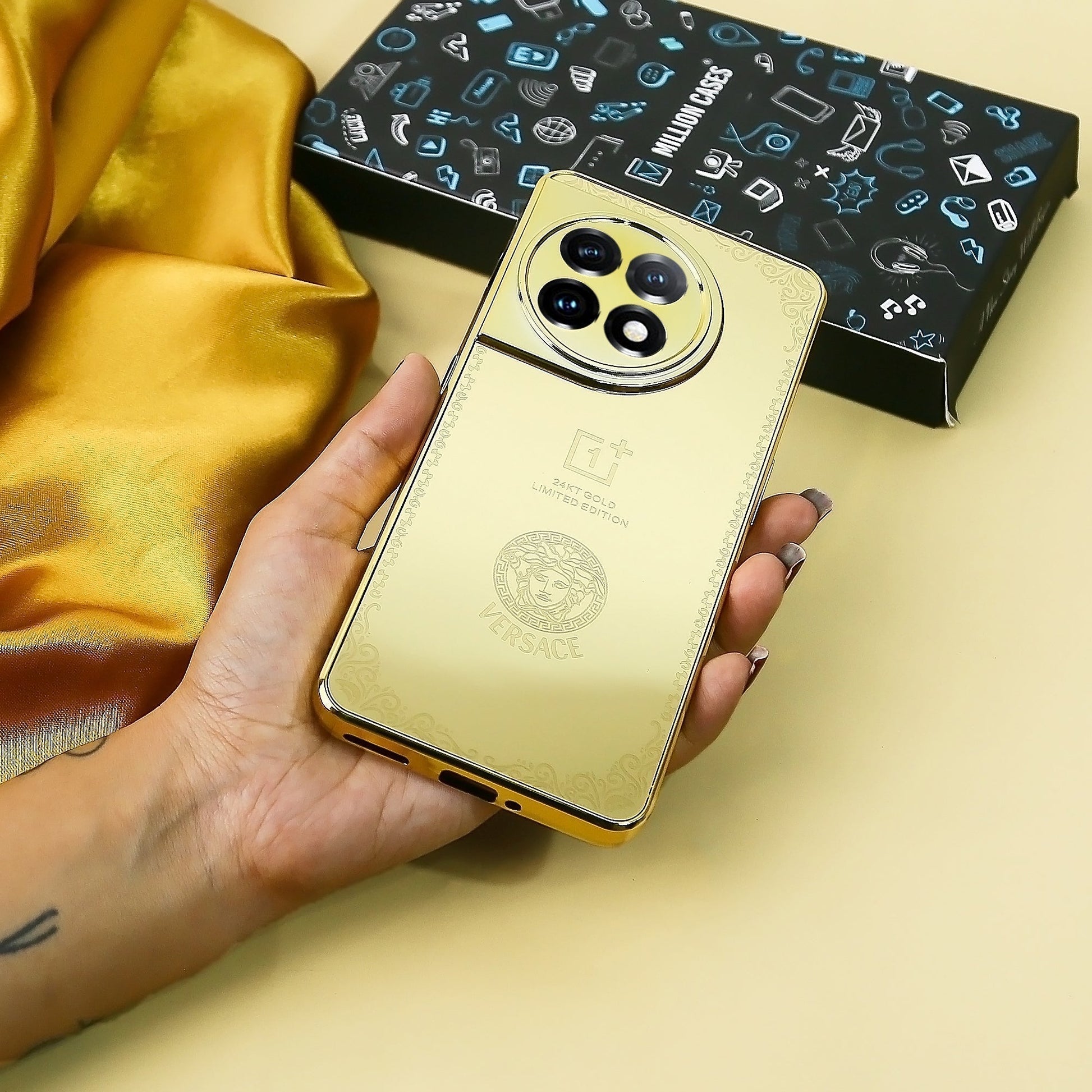 Crafted Gold Versace Luxurious Camera Protective Case - OnePlus casemarts