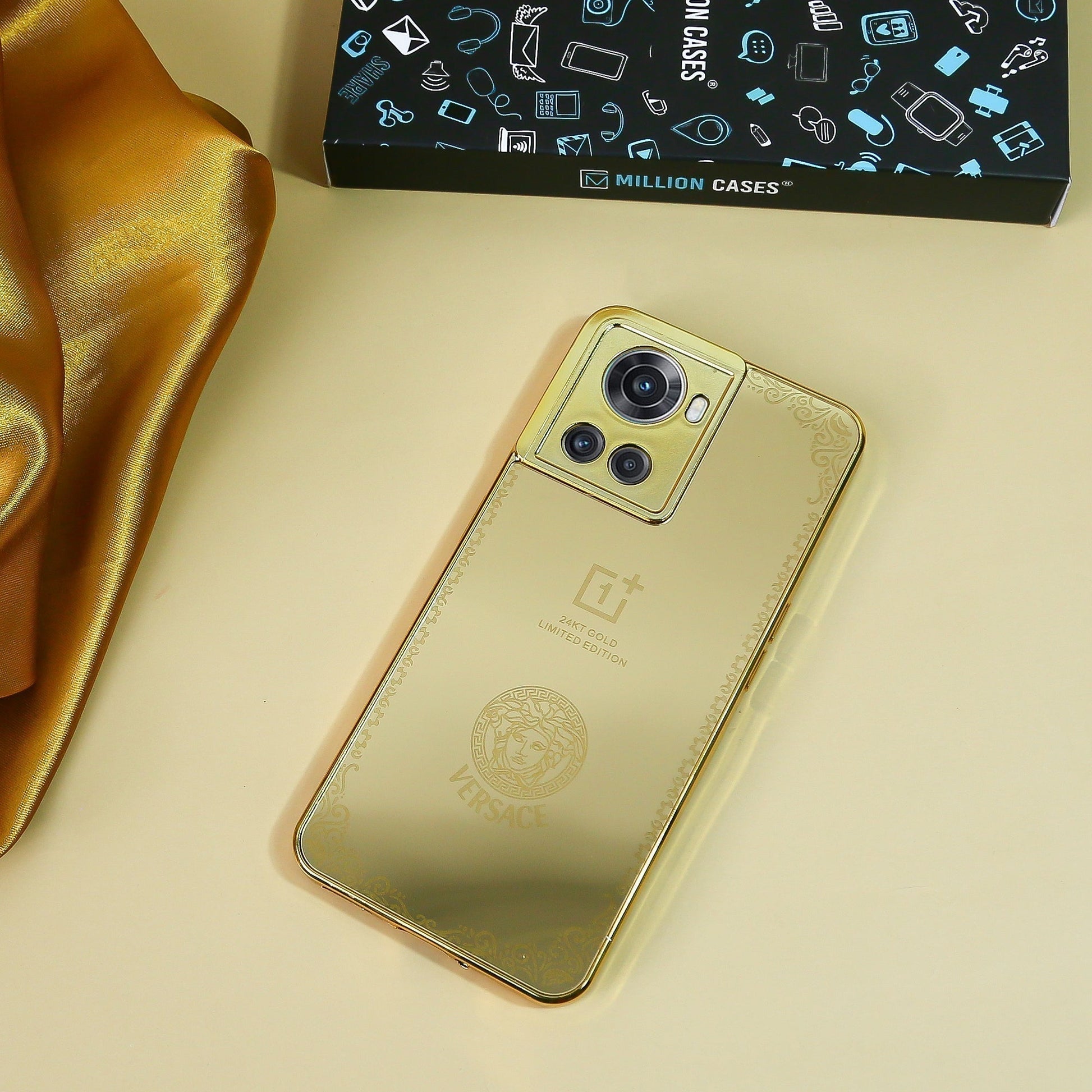 Crafted Gold Versace Luxurious Camera Protective Case - OnePlus casemarts