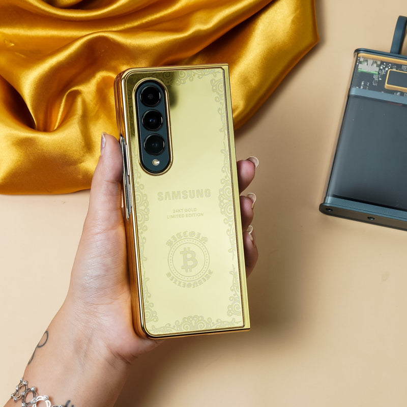 Galaxy Z Fold3 Crafted Gold Luxurious Camera Protective Case casemarts