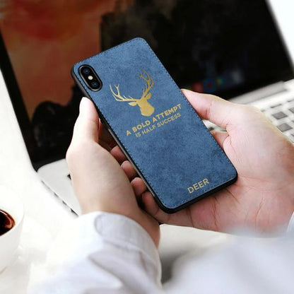 iPhone XS Max Luxury Gold Textured Deer Pattern Soft Case casemarts