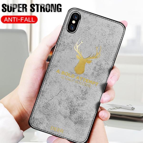 iPhone XS Max Luxury Gold Textured Deer Pattern Soft Case casemarts