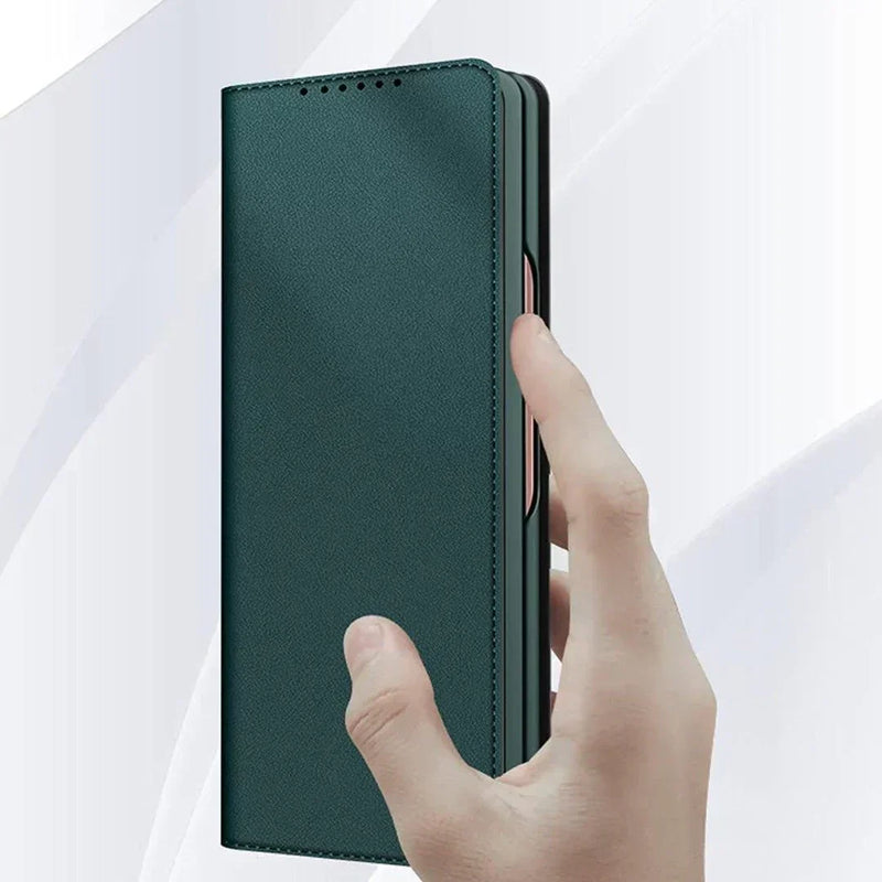 Galaxy Z Fold3 Leather Texture Flip Case casemarts