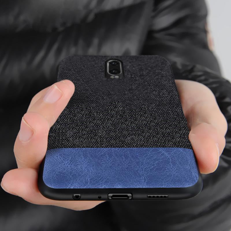 OnePlus 6T Two-tone Leather Textured Matte Case casemarts