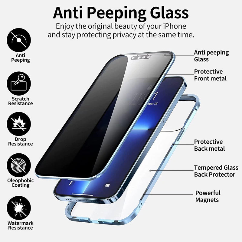 Exclusive Privacy Magnetic Glass Phone Case With 360° Protection ( Google Pixel  ) CASEGRAMS