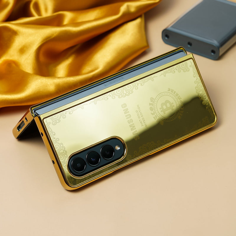 Galaxy Z Fold3 Crafted Gold Luxurious Camera Protective Case casemarts