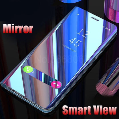 Galaxy M42 Mirror Clear View Flip Case casemarts