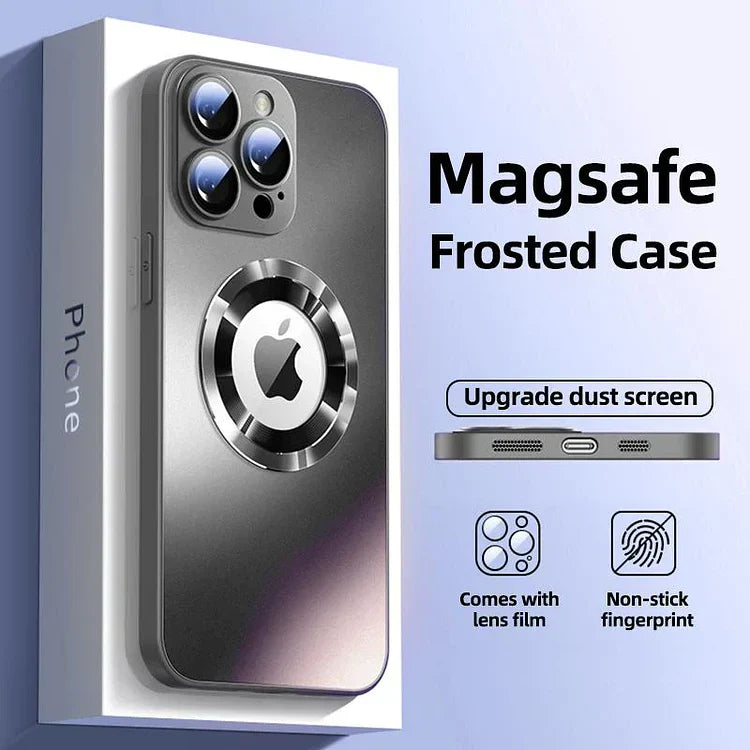 Magnetic Frosted Glass Camera Lens Film Phone Case For iPhone PIPI