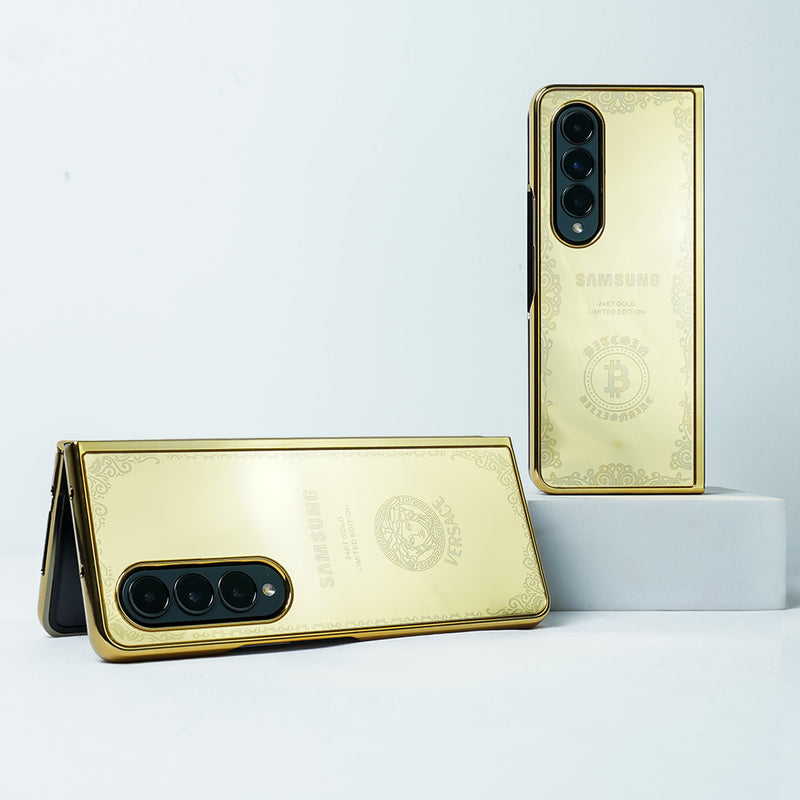 Galaxy Z Fold4 Crafted Gold Luxurious Camera Protective Case casemarts