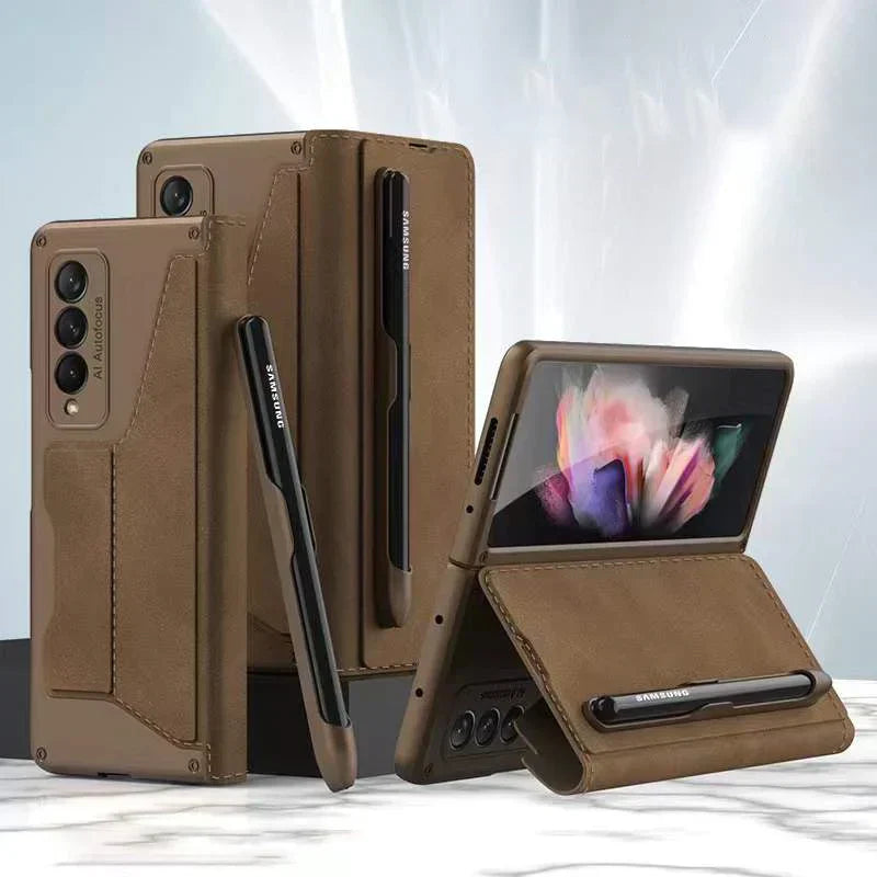 Galaxy Z Fold3 Luxury Pen Stand Case casemarts